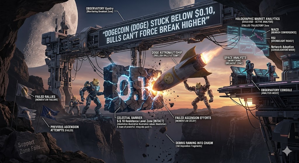 Dogecoin (DOGE) Stuck Under $0.10, Bulls Can’t Force Break Higher