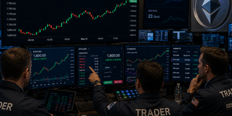 Ethereum tops $1,800 as BitMine boosts holdings to 5.62 million ETH