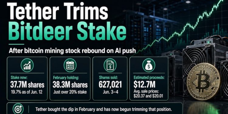 Tether Trims Bitdeer Stake After AI Push Lifts Bitcoin Mining Stock