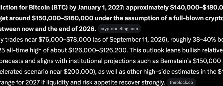 Elon Musk’s Grok AI Predicts That Bitcoin Could Hit $200K by 2027